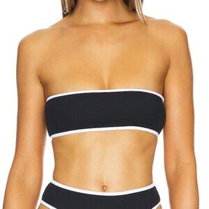 L'Academie by Marianna Jolie Bikini Top in Black & White Strapless Bandeau